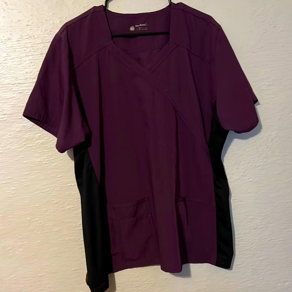 Purple/black scrub top